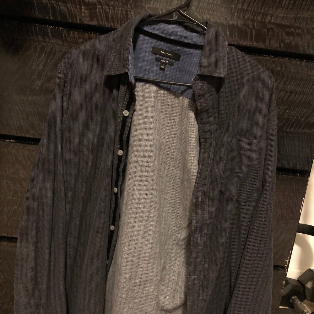 Men's Tahari Long-Sleeved Collared Shirt Size L